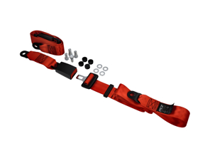Static 2-point rear lap belt in red (Set of 2). Porsche 911 78-89 / 964 / 993 / 968 / 924 / 944 - 47785779570B, 911116