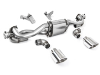 Milltek sports exhaust rear silencer delete with polished trims. Porsche 718 Cayman GT4 4.0ltr / Boxster GTS 4.0ltr