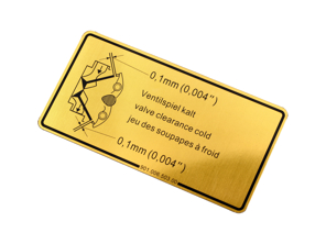 Sticker Inlaat- en uitlaatklepspeling. Porsche 911 / 914 / 964 - 90100650300 - 1601500106