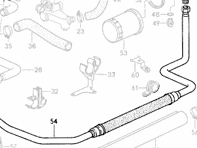 Oil Pipe Oil Filter Housing to Engine Porsche 964 1989-94 - 93020726112, 93020726113, 93020726114
