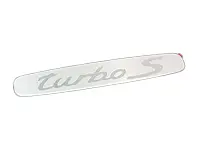 Logo plate for side sill inner cover. Porsche 991 Turbo / Turbo S - 99155575304, 99155575307