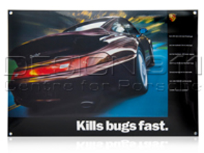 Enamel Plate Porsche Classic 993 Turbo 'Kills bugs fast“ - PCG00099310