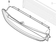 Air Duct for center radiator. Porsche 987 Boxster S - 99710603702, 53799, 8MK376729531, 8MK 376 729 531