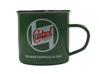 Mug classique en étain émaillé Castrol.