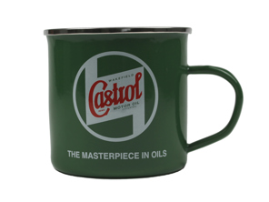 Castrol classic enamelled tin mug.