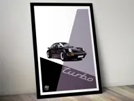 Poster Porsche 911 930 Turbo con cornice nera
