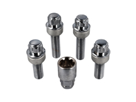Locking wheel bolt kit (Extra long). Chrome plated for Porsche - 99736198009, PAF009593, 99136105700, WHT006980C, WHT006980A, 9A700698000