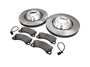 Vorderradbremsbeläge und Bremsscheibenpaket. Porsche 958 Cayenne V6 GTS - 95835140350, 95835140450, PAA698151, 95861236500