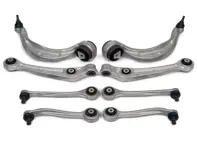 Draagarmset voorwielophanging (8 stuks) compleet. Porsche Macan - 8K0407506P, 8K0407505P, 9A740769403, 9A740769303, 8K0407509, 8K0407510, 8K0407151, 8K0407152