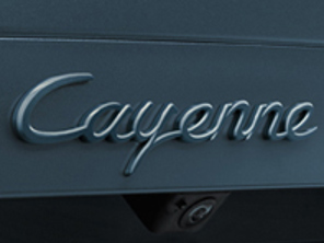 'Cayenne' rear lid badge, Primed. Porsche 9YA Cayenne Turbo - 9Y004487002G2X, 9Y004487002