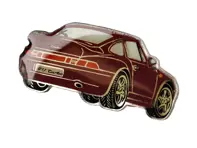 Pin Badge 'Porsche 911 Turbo' Ruby stone red