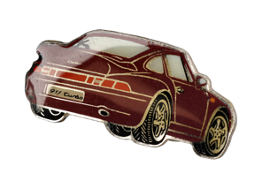 Pin Badge 'Porsche 911 Turbo' Rojo piedra rubí