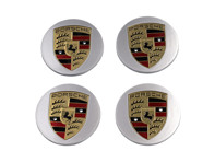 Wheel Caps with Coloured Crest for Porsche Macan (Set of 4) - 00004460511, 00004460711