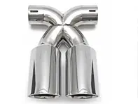 Exhaust Deluxe Dual Style Tail Pipe Polished Chrome. Porsche 987.2 Boxster / Cayman - 98711125730, 98711125831, 98711198130, 98711125860