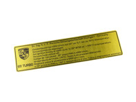 Sticker ignition timing. Porsche 911 Turbo 84-89