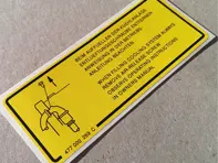 Cooling system sticker. Porsche 924 Turbo - 477000269C