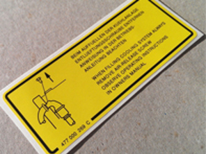 Cooling system sticker. Porsche 924 Turbo - 477000269C