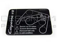 Adhesivo de montaje de correa trapezoidal. Porsche Cayena - 95500615000