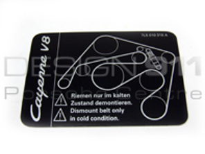 Sticker Assembly V-Belt. Porsche Cayenne - 95500615000