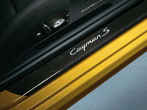 Side Sills Trims in Carbon with Logo. Porsche 987C Cayman - 98755198004, 98755198005, 98755198011, 98704480039, 98704480040