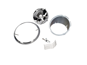 Koplampenset, losse set, met chromen rand, zonder glas. Porsche 911 69-83 linksgestuurd - 91163111300, 1695100900