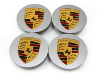 Wheel Caps with Coloured Crest for Porsche (Set of 4) - 99704460010, 99104460020, 00004460530, 00004460720