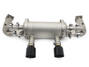 赛车排气可切换保时捷 991.2 Carrera 钛合金带黑钻尾管饰面 - DesignTek - 9P1251053A, 9P1251053C - TI/EX-PS991230T-2/101AT