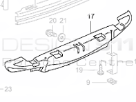 后保险杠隔热板。保时捷 996 C2 / C4 2002>> - 99650547502