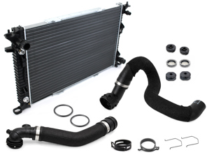 Radiator water / coolant and pipe kit. Porsche 95B.1 Macan 3.0L Diesel - 9A712125101, 95B121109B, 95B122101B