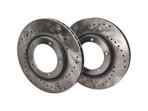 Sport remschijven met sleuven (paar) Voor. Porsche 911 1984-89 3.2ltr voor - 285197C, 91135104123, 91135104122, 91135104123X - 275197C