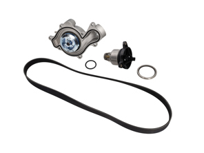 Kit pompe à eau, courroie et insert de thermostat pour Porsche Cayenne 9YA / Panamera 971 / Macan 95B.2 / 95B.3 V6 - 9A712101304, 9A712168800, 9A110655900, 0PB121688, 9A790313710, 9A712101303