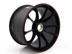 Jante arrière 20 pouces Noir liseré Rouge pour Porsche 991 GT3 - 99136416882TR0, 99136416883, 99136416882TR0