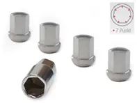 Wheel locks with key, Aluminium in silver finish. Porsche 911 / 964 / 993 / 944 / 968 / 928 / 924 - 9210110S, 99336105700