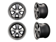 18" Fuchs Alufelgen 4er-Set in Silber 8.0J und 10J für Porsche - 999362S188052, 999362S181065