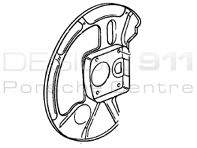 前刹车盘盖板。保时捷 928 86-91 - 92835108303, 92835108403