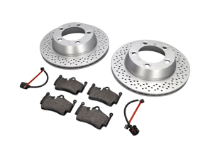 REAR Brake Pads and Brake Disc 300mm Package. Porsche 981 - 98735240101, 98735293903, 98160916300