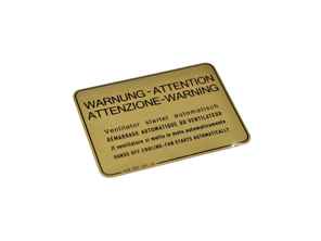 Adesivo di avvertimento per i fan. Porsche 928 - 92870115102 - PAKAV