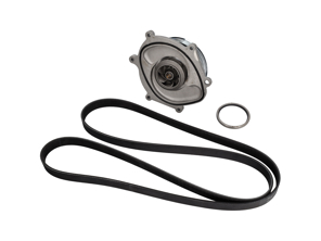 Kit pompe à eau, courroie et thermostat. Porsche 981 Boxster / Cayman / Porsche 991.1 - 0PB121035A, 9A110221800, 0PB903137A, 9A110222602, 9A110622603, 9A712111000, 9A110655900, 0PB121688