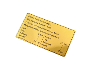 Aufkleber Reifendruck. Porsche 911 1984-89 / 924 / 944 - 93770112700 - 1601500906