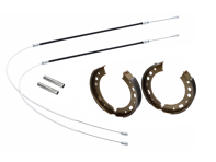 Handbrake cable, guide tube and shoe set. Porsche 996 - 99642414110, 99735299304