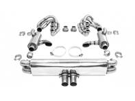 CARGRAPHIC GT Sportauspuffanlage mit ID42 GT Krümmer, Heizung, ohne Klappen, GT3-Optik. Passend für Porsche 964 Carrera 2/4/RS - 96411104504, 96411104605, 96411104502, 96421103905, 96421103932, 96421104004