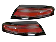 Rear indicator units, Full LED with Black Rim + LED Sequential Turn Signal, Black for Porsche 996 - 99663148500, 99763148600, 99663148602, 99663148502, 99663143301, 99663143401, 99663143303, 99663143403 - DP122-CR