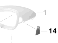 Door mirror warning light. Porsche 971 Panamera LHD - 971953039D, 971953039F, 971953040D, 971953040F - MP00232, MP00234