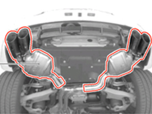 Sistema di scarico sportivo. Porsche Macan 2.0 con guida a destra - 95B04420047, 95B04420048