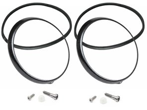 Headlamp bezel cover (metal carbon look) set. Porsche 911 / 964 - 91163114101, 91163114100