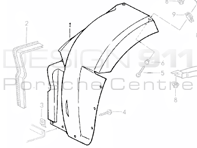 Wheel Arch Liner Front. Porsche 964 Turbo - 96550412501, 96550412601