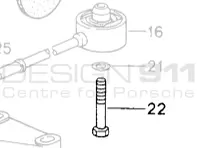 Perno de cabeza hexagonal del soporte de la caja de cambios. Porsche 993 C2 - 90008203409